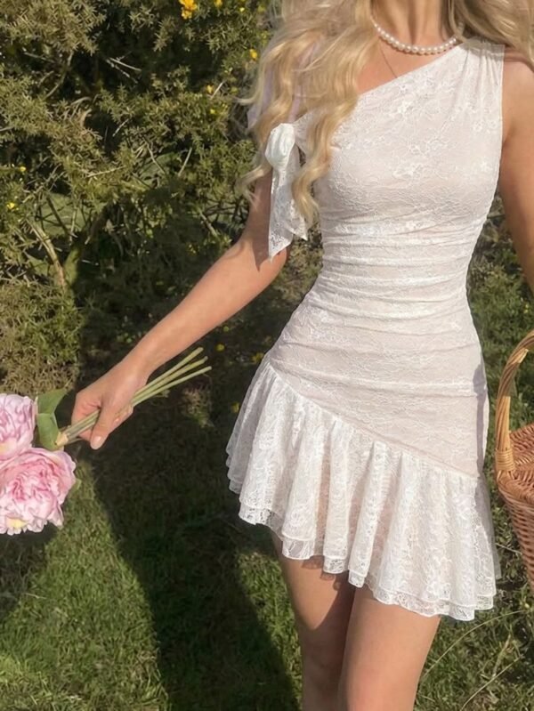 One-Shoulder Mini Ruffled Dress