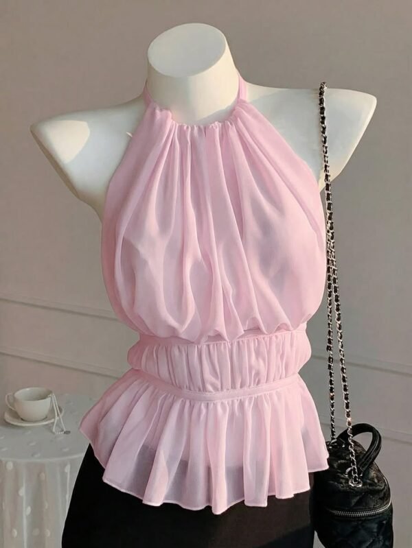 Summer Ruched Halter Tank Top