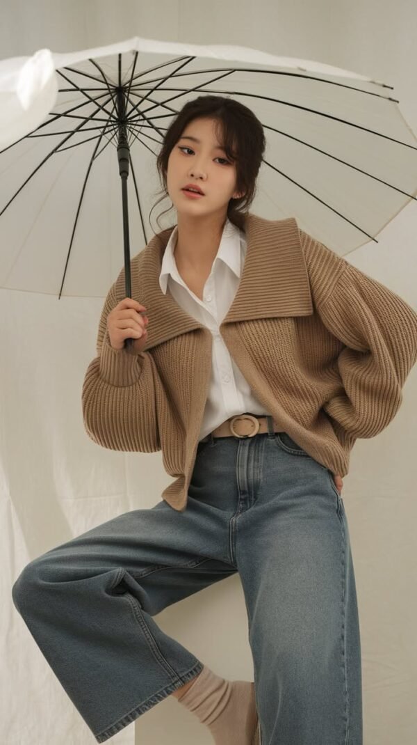 Wide-Collar Cropped Jacket