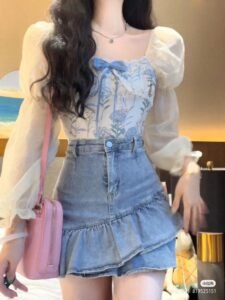 Floral Corset-Style Crop Top